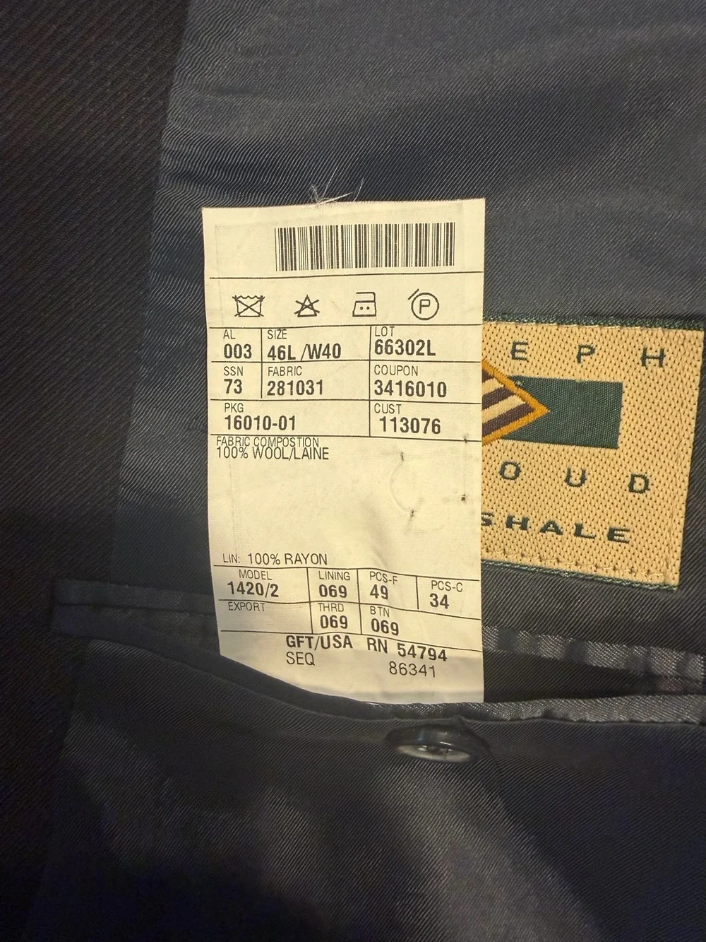 Joseph Abboud Mark Shale Men's Black Jacket and Pants with Checks